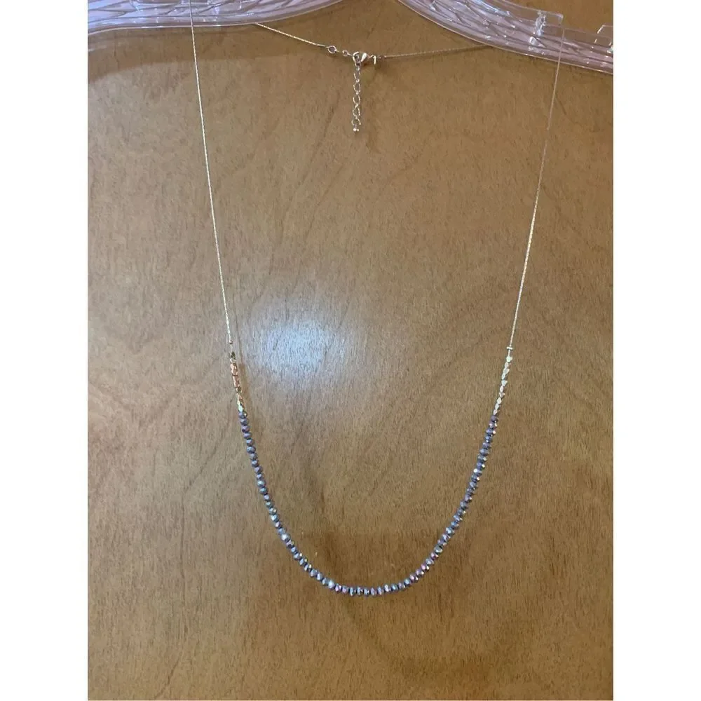 Black Crystals and Gold Necklace #black necklace